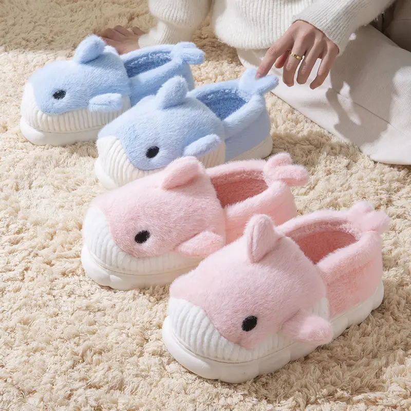 Parent-Child Bag with Cotton Slippers Women's Winter Couple's Home Warm Cartoon fleece-lined Warm Zhongda Children's Cotton Shoes for Men - Image 4