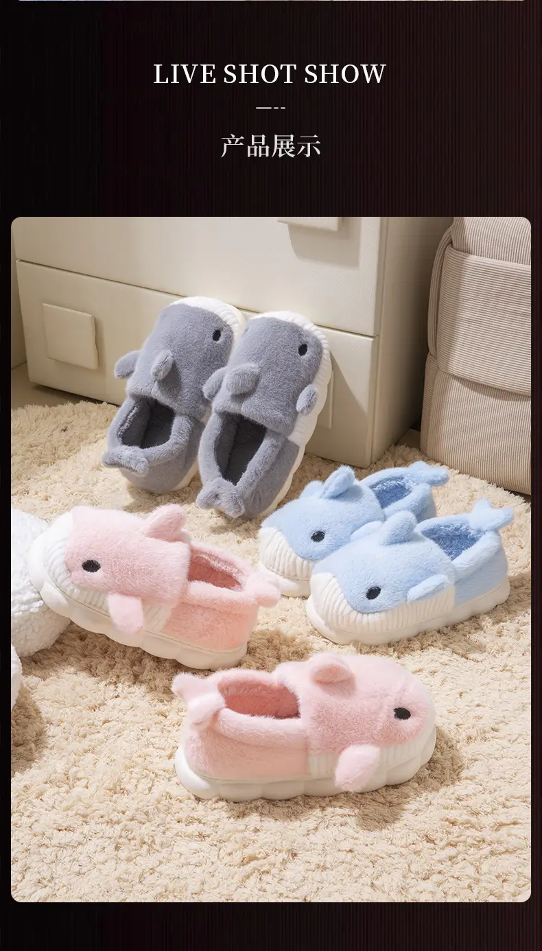 Parent-Child Bag with Cotton Slippers Women's Winter Couple's Home Warm Cartoon fleece-lined Warm Zhongda Children's Cotton Shoes for Men — feature 13