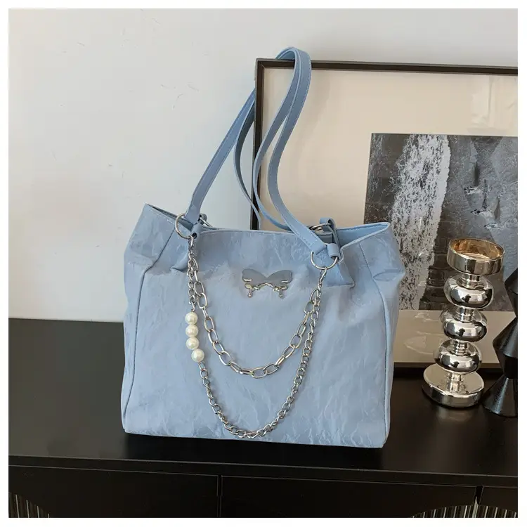 Commuting Bag for Women, Large Capacity, 2026 New Spring and Summer Silver Women's Tote Bag, College Student Class Shoulder Bag — feature 14