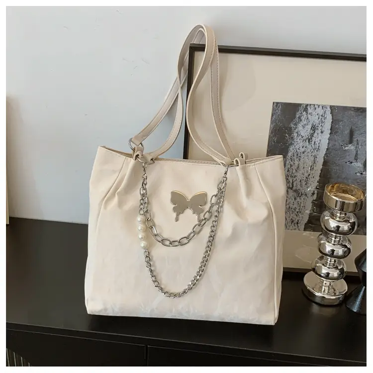 Commuting Bag for Women, Large Capacity, 2026 New Spring and Summer Silver Women's Tote Bag, College Student Class Shoulder Bag — feature 15