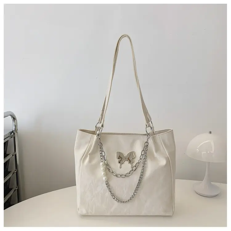 Commuting Bag for Women, Large Capacity, 2026 New Spring and Summer Silver Women's Tote Bag, College Student Class Shoulder Bag — feature 17