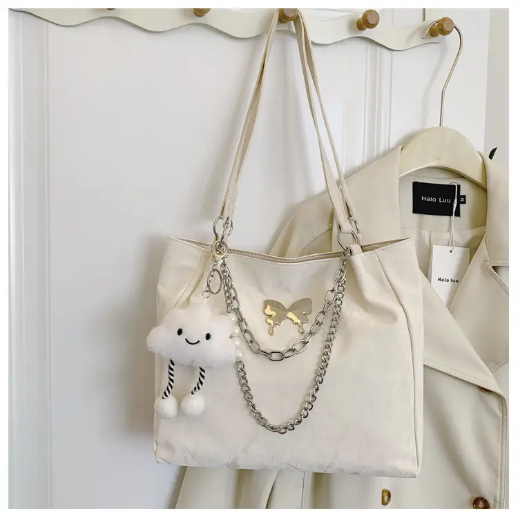 Commuting Bag for Women, Large Capacity, 2026 New Spring and Summer Silver Women's Tote Bag, College Student Class Shoulder Bag — feature 18
