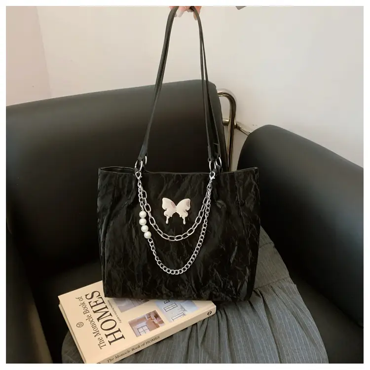 Commuting Bag for Women, Large Capacity, 2026 New Spring and Summer Silver Women's Tote Bag, College Student Class Shoulder Bag — feature 25