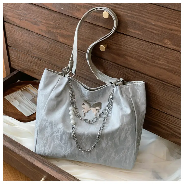 Commuting Bag for Women, Large Capacity, 2026 New Spring and Summer Silver Women's Tote Bag, College Student Class Shoulder Bag — feature 27
