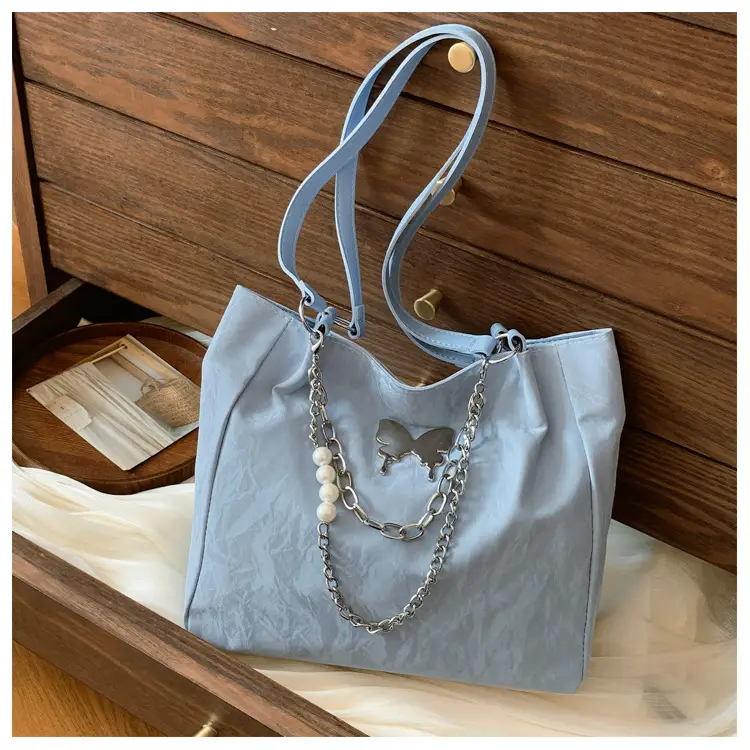 Commuting Bag for Women, Large Capacity, 2026 New Spring and Summer Silver Women's Tote Bag, College Student Class Shoulder Bag — feature 28