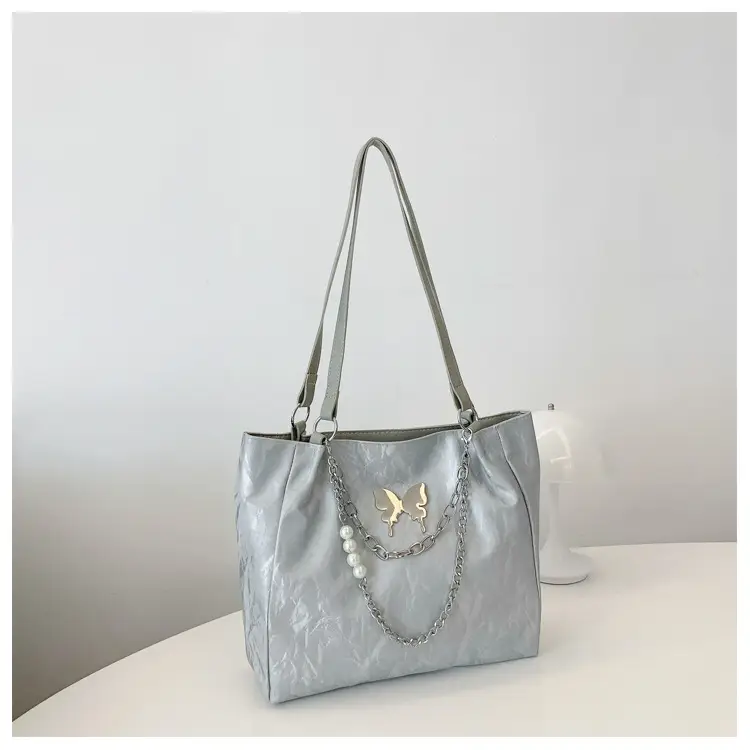 Commuting Bag for Women, Large Capacity, 2026 New Spring and Summer Silver Women's Tote Bag, College Student Class Shoulder Bag — feature 35
