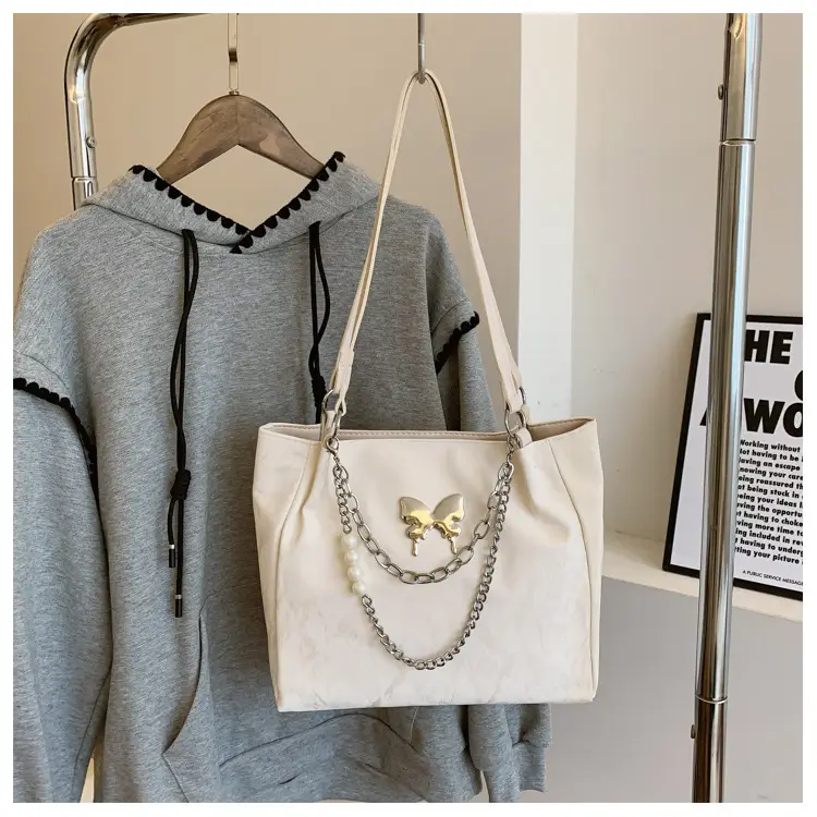 Commuting Bag for Women, Large Capacity, 2026 New Spring and Summer Silver Women's Tote Bag, College Student Class Shoulder Bag — feature 37