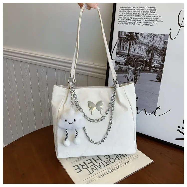 Commuting Bag for Women, Large Capacity, 2026 New Spring and Summer Silver Women's Tote Bag, College Student Class Shoulder Bag — feature 42