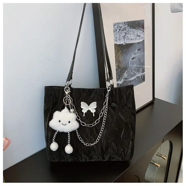Commuting Bag for Women, Large Capacity, 2026 New Spring and Summer Silver Women's Tote Bag, College Student Class Shoulder Bag — feature 45
