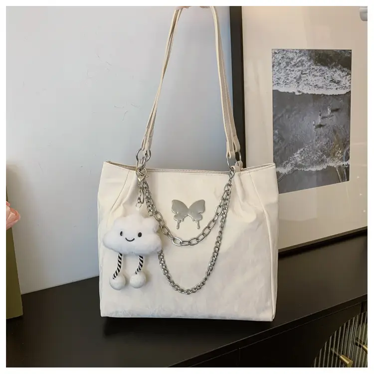 Commuting Bag for Women, Large Capacity, 2026 New Spring and Summer Silver Women's Tote Bag, College Student Class Shoulder Bag — feature 47