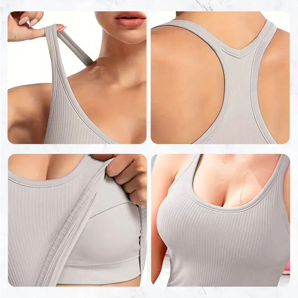 Green Elf Women's Seamless Cross Strap Bra with Cup - Image 5