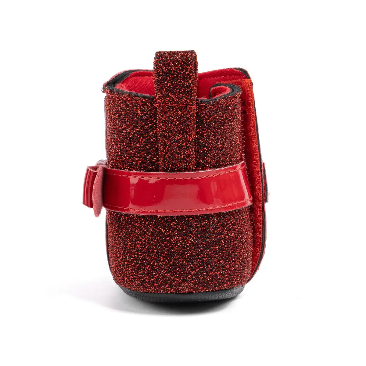 2024 Winter Baby Boots Black Red Bow Hook Loop — feature 25