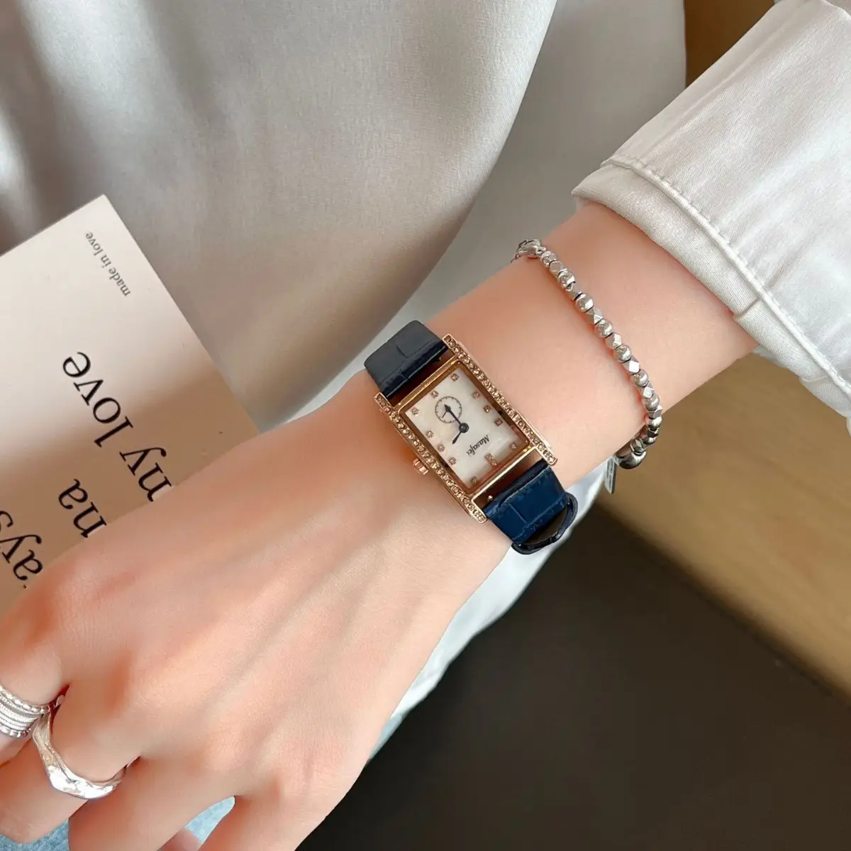 Women's Square Watch Diamond Dai Zhuo Ring - Image 6