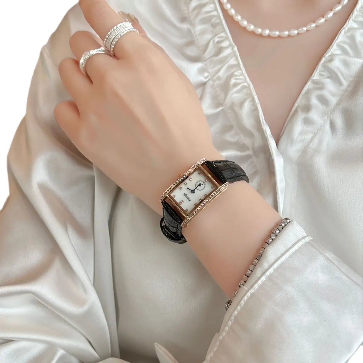 Women's Square Watch Diamond Dai Zhuo Ring - Image 9