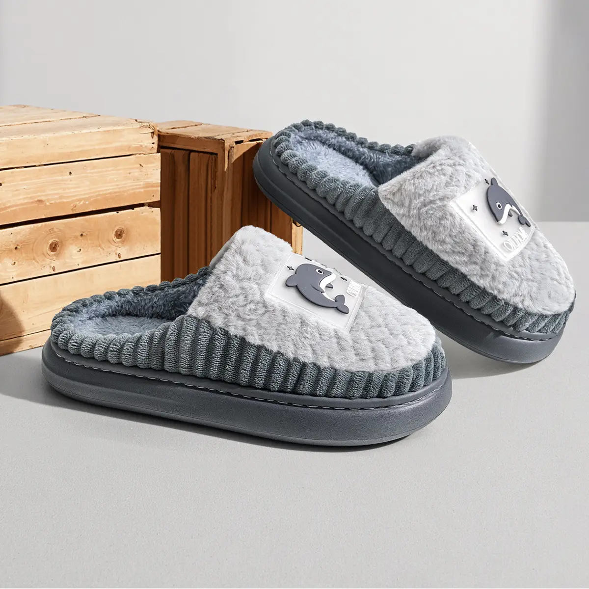 Women Cotton Slippers Autumn Winter 2024 Non-Slip Warm — feature 2