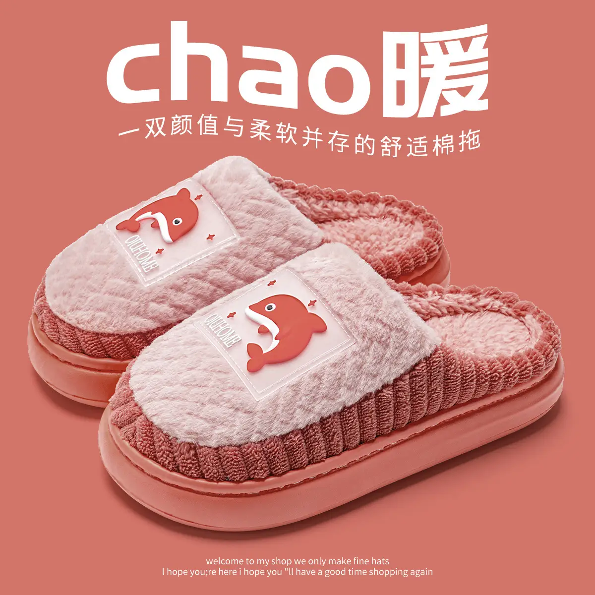 Women Cotton Slippers Autumn Winter 2024 Non-Slip Warm - Image 3