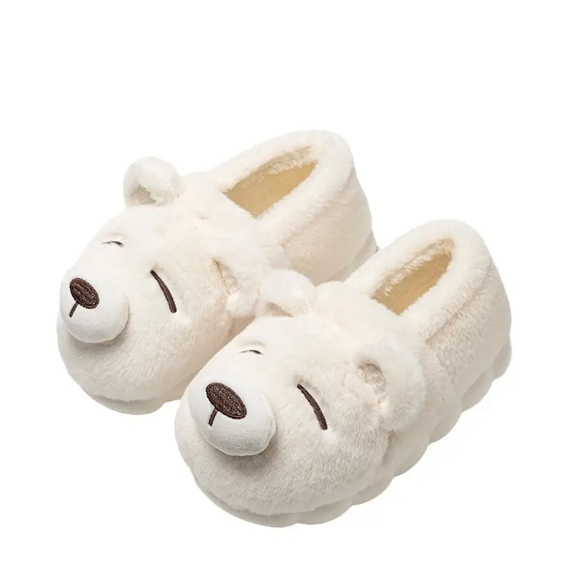 Cute Bear Autumn and Winter Moon Shoes All-inclusive with Cotton Slippers Women's Outer Wear Thick-soled Cartoon Couple's Outer Wear Cotton Shoes Men