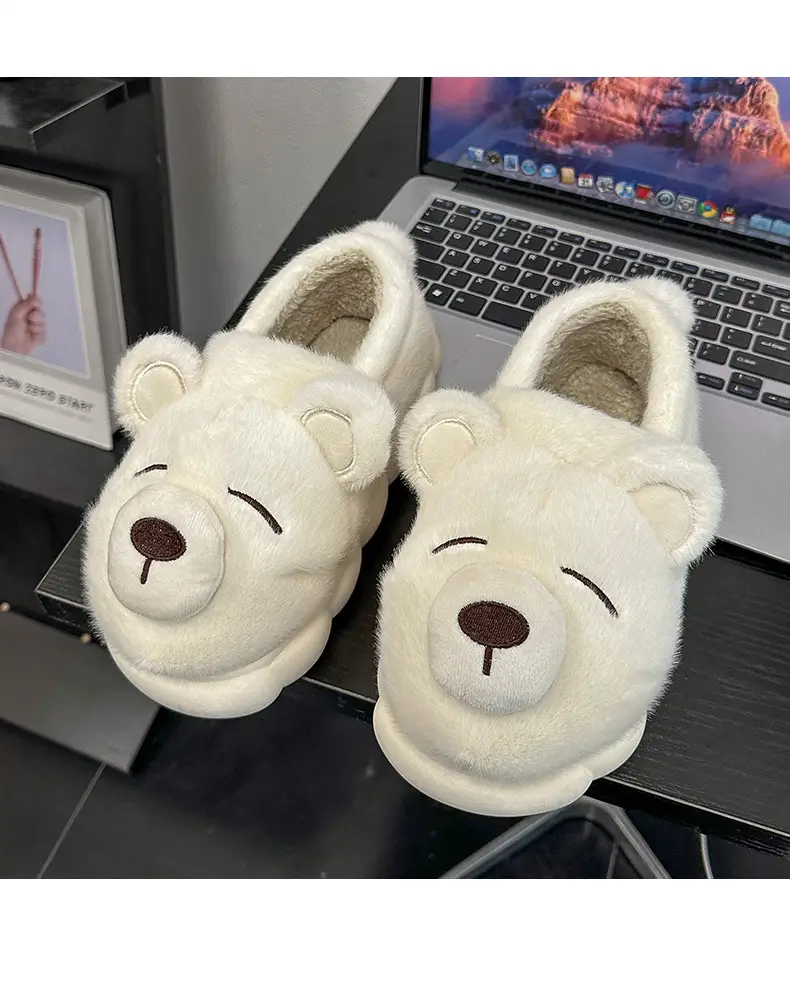 Cute Bear Autumn and Winter Moon Shoes All-inclusive with Cotton Slippers Women's Outer Wear Thick-soled Cartoon Couple's Outer Wear Cotton Shoes Men — feature 14