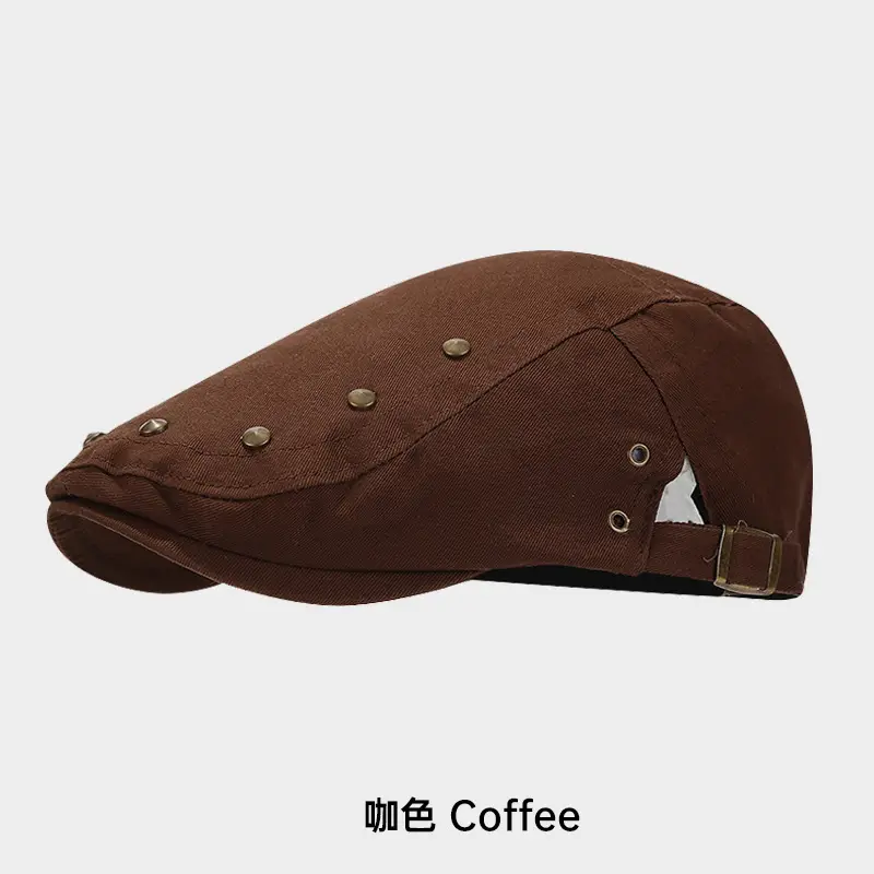 Navy Blue Retro Studded Baseball Cap for Men Women - Image 2