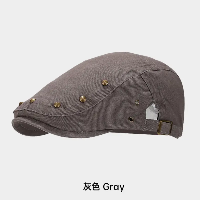 Navy Blue Retro Studded Baseball Cap for Men Women - Image 3
