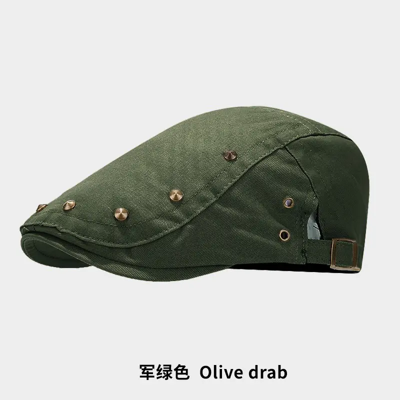 Navy Blue Retro Studded Baseball Cap for Men Women - Image 7