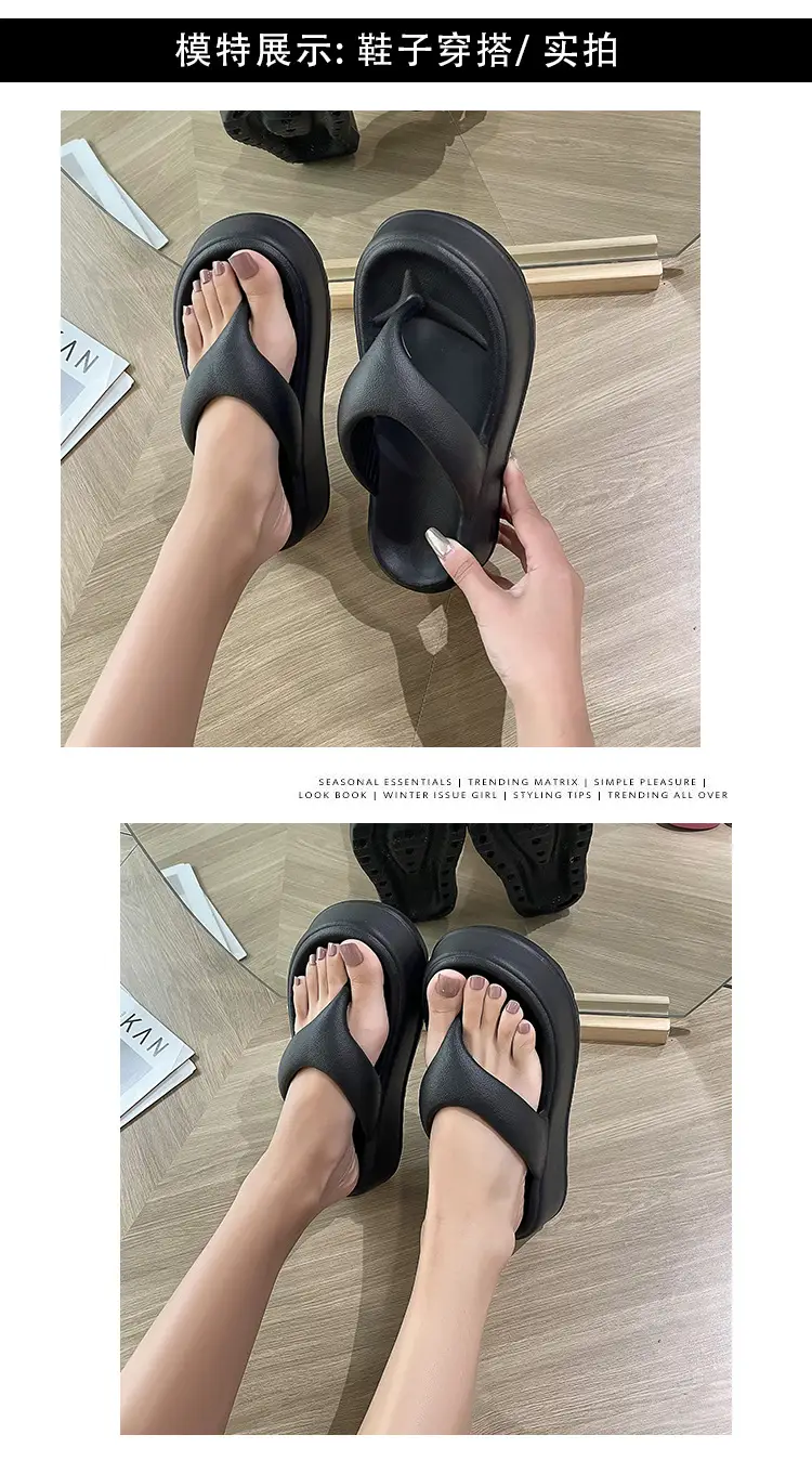 Eva Thick Bottom Clip Flip-Flops Women's Summer 2024 New Non-slip Outer Wear Seaside Beach Sandals and Slippers Women's Anti-slip — feature 9