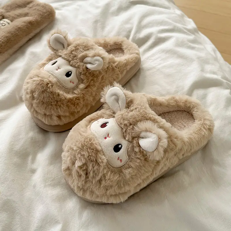 Cute Cartoon Cotton Slippers Women Warm Autumn Winter - Image 7