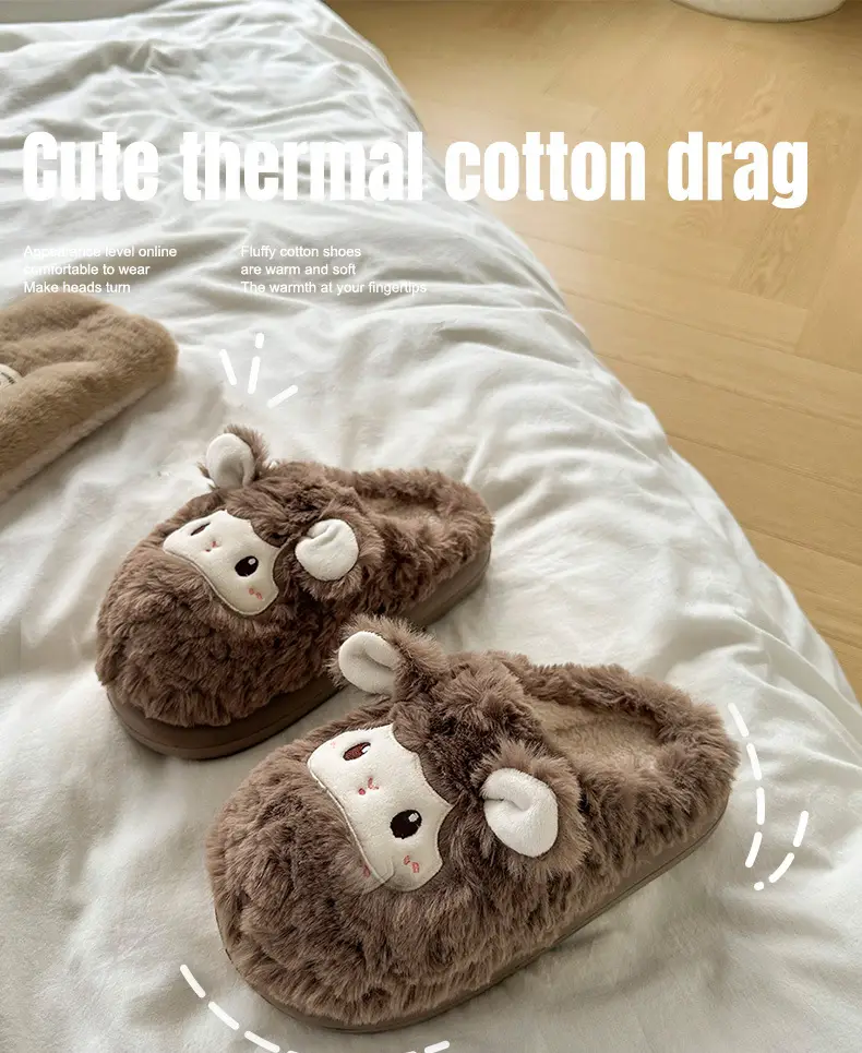 Cute Cartoon Cotton Slippers Women Warm Autumn Winter — feature 1