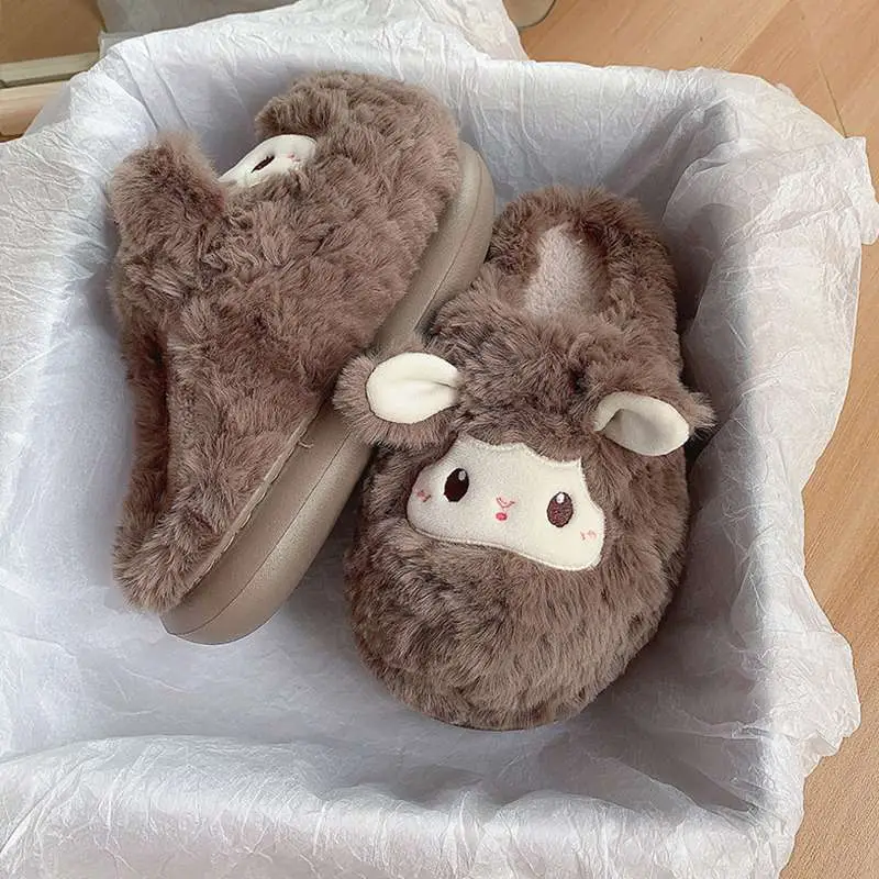 Cute Cartoon Cotton Slippers Women Warm Autumn Winter - Image 2