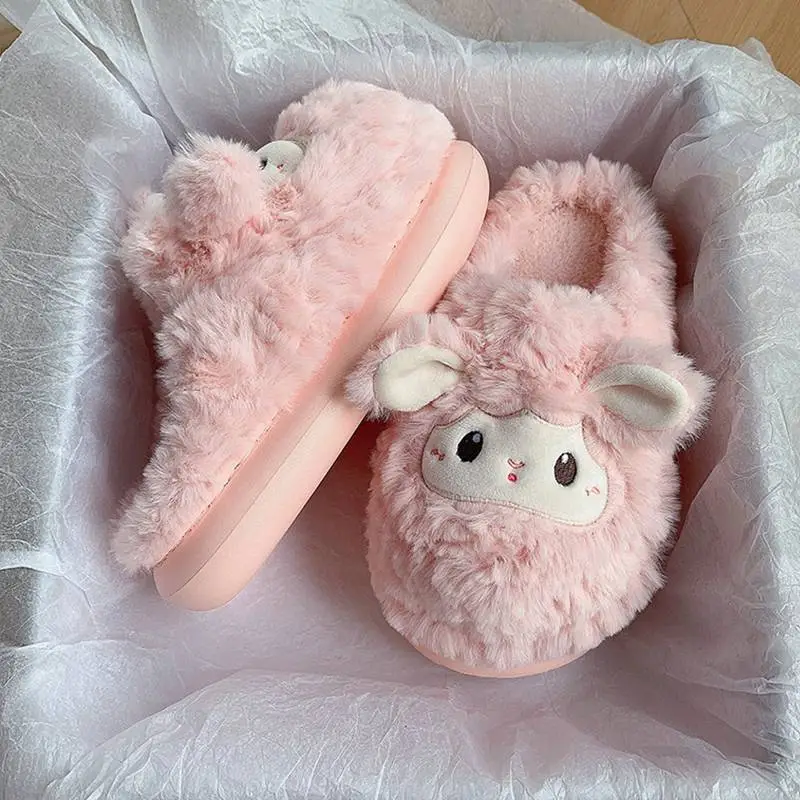 Cute Cartoon Cotton Slippers Women Warm Autumn Winter - Image 3