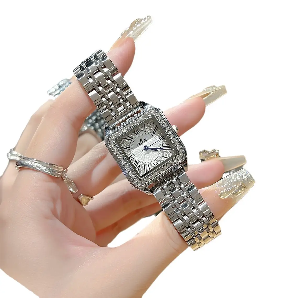 Women's Diamond Band Quartz Watch with Hot Cheetah Belt - Image 9