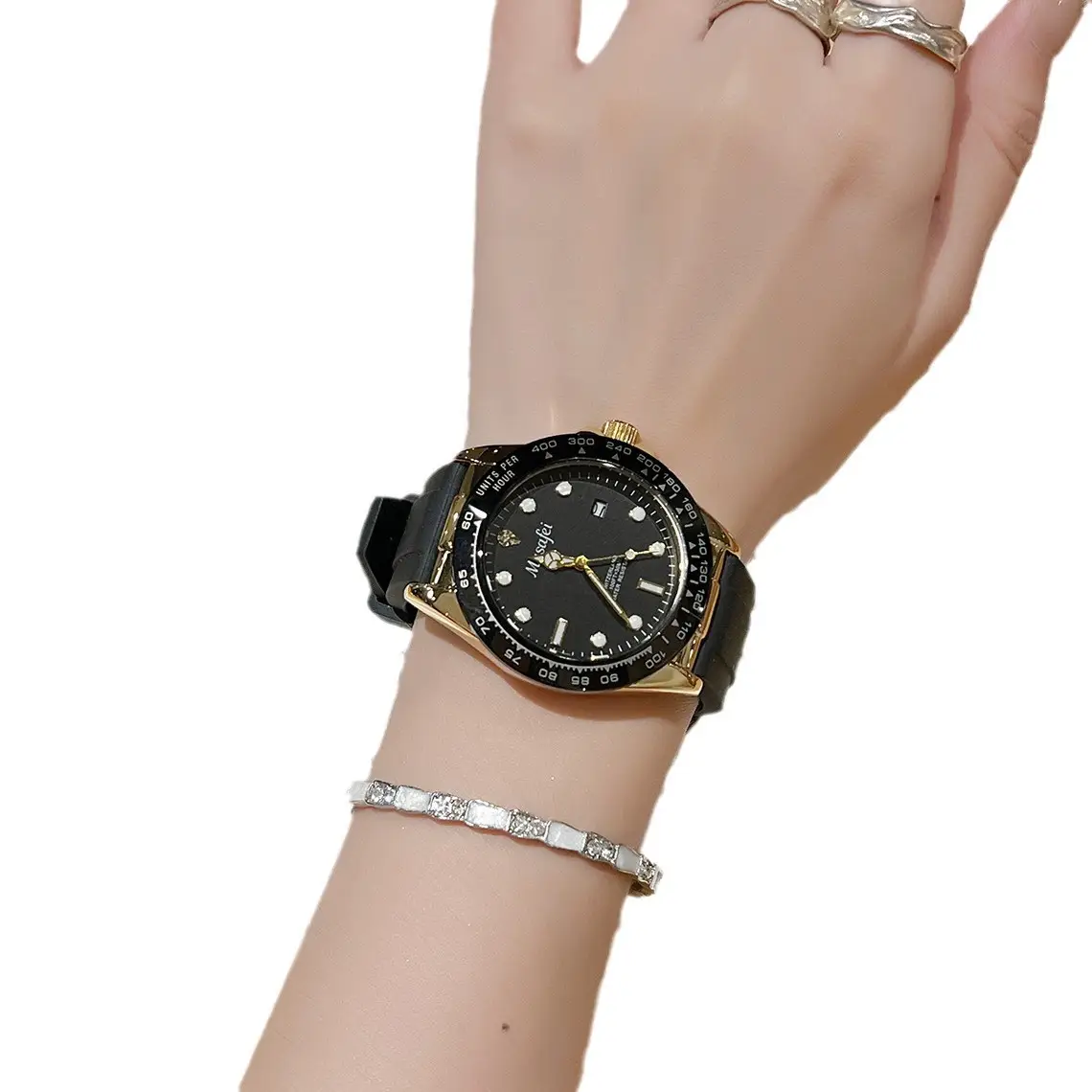 Fake Tiger Di Cross-border Men's Watch Black Silicone Waterproof - Image 7
