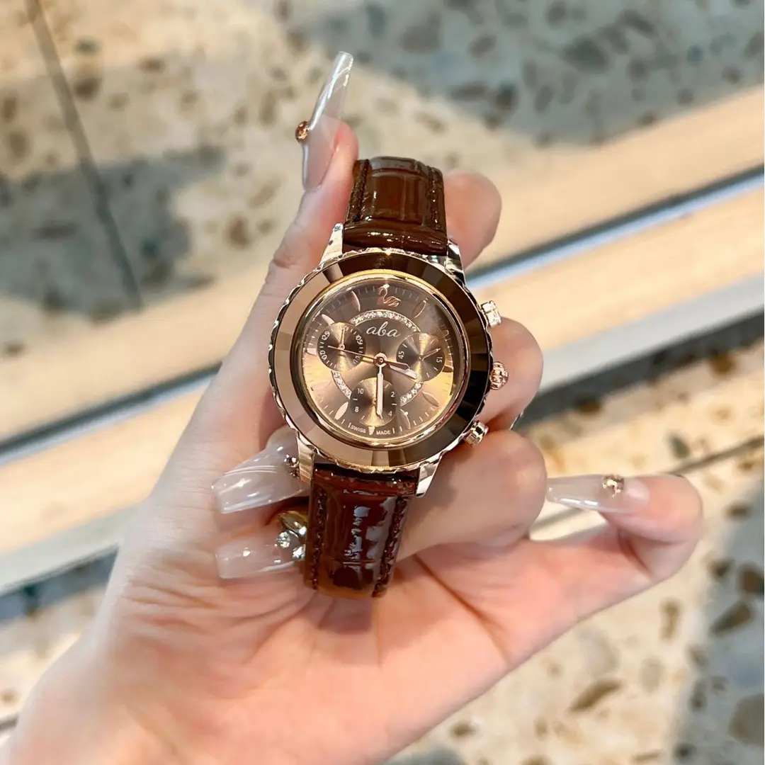 Time beauty ladies temperament fashion Joker quartz watch trend green element leather watch wholesale manufacturers - Image 3
