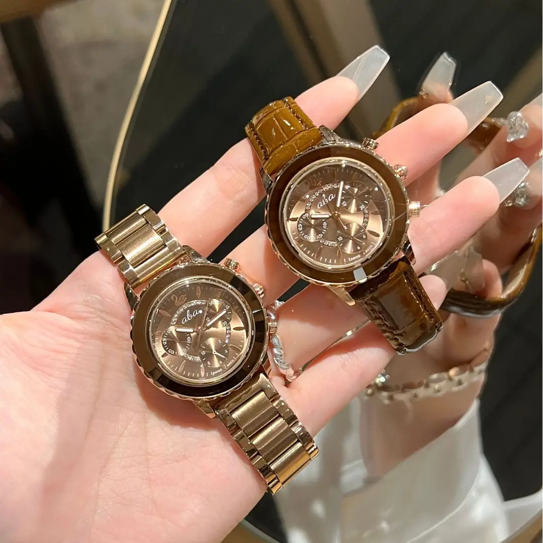 Time beauty ladies temperament fashion Joker quartz watch trend green element leather watch wholesale manufacturers - Image 6