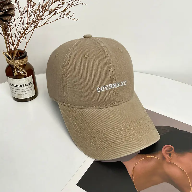 Beige Embroidered Baseball Cap for Women & Men — feature 11