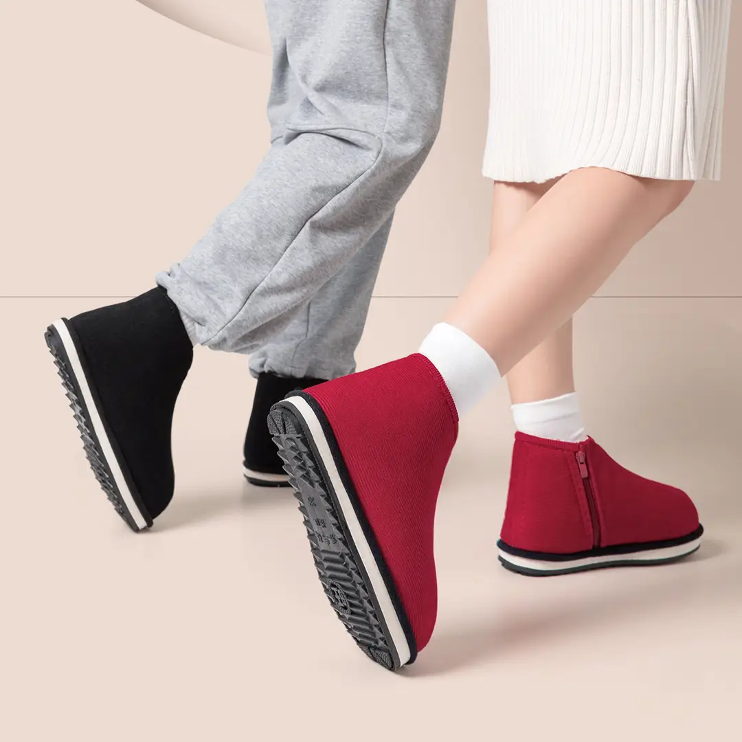 Elderly People's Warm Cotton Shoes for Women, Winter 2026 New Model, Handmade with Thickened Rubber Soles, Fleece-Lined Cotton Slippers for Middle-Aged and Elderly Men - Image 6