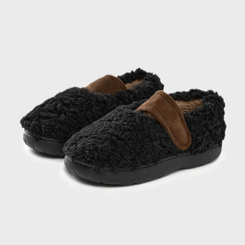 Retro Style Plush Cotton Shoes Women's Winter Outer Wear Non-slip fleece-lined Warm Mao Shoes Thick Sole Contrast Color Bag Heel Cotton Slippers - Image 4