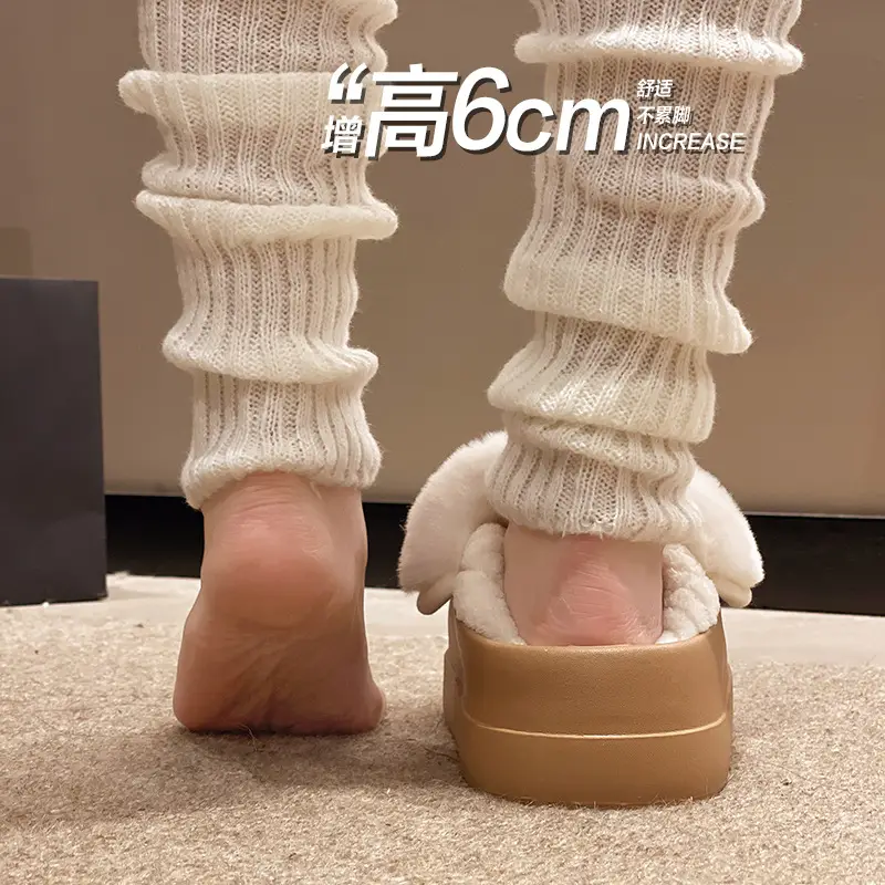 Thick-soled waterproof detachable and washable cotton slippers for winter non-slip outer wear warm home bread moon shoes Birkan shoes for women - Image 12