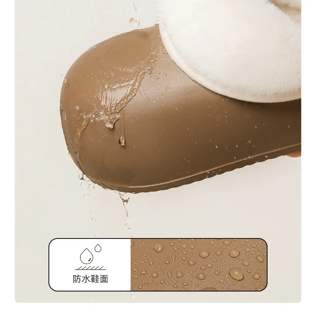 Thick-soled waterproof detachable and washable cotton slippers for winter non-slip outer wear warm home bread moon shoes Birkan shoes for women — feature 14