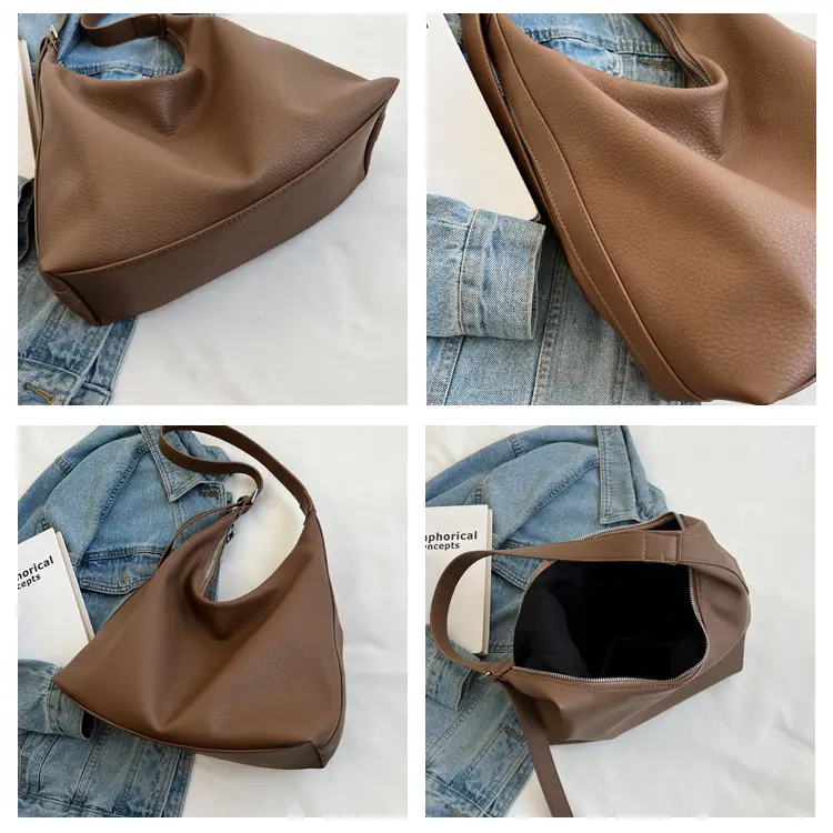 Women's Large Capacity Brown Shoulder Bag 2024 — feature 7