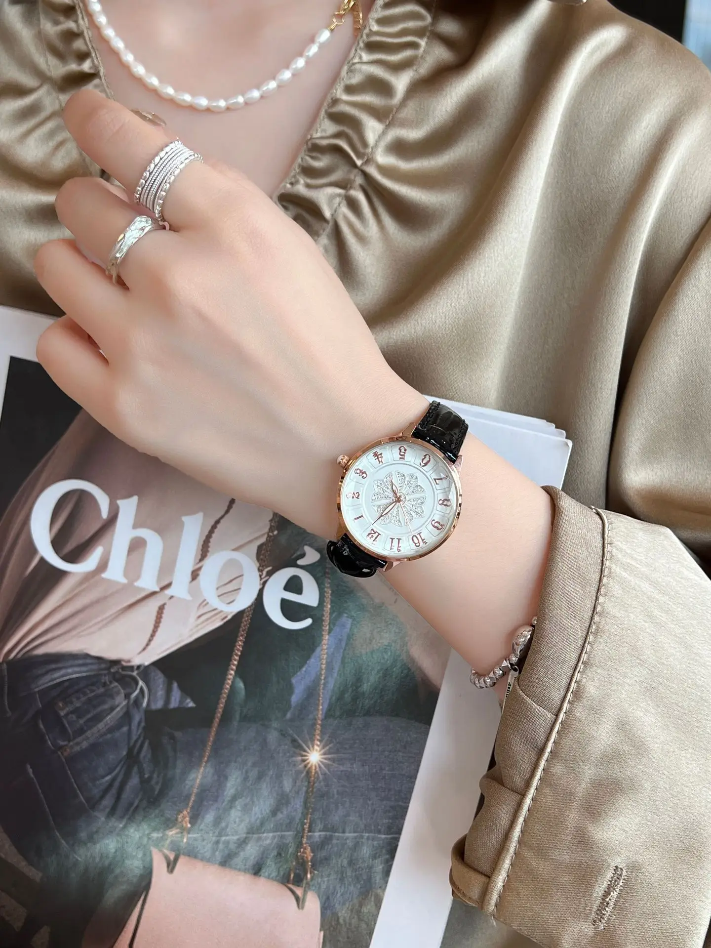 Women's Diamond Watch Belt Waterproof Quartz Wholesale Live Armani — feature 3