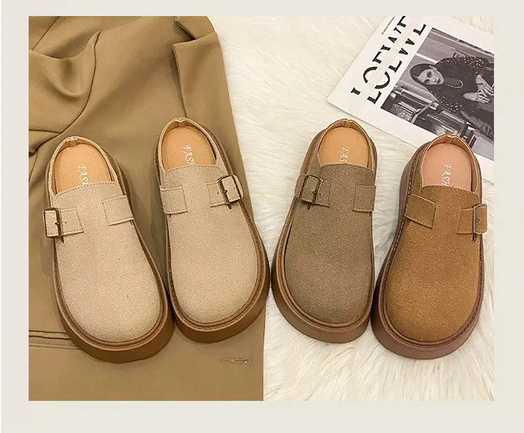 Vintage Brown Buckle Slip-on Shoes for Women 2024 — feature 10