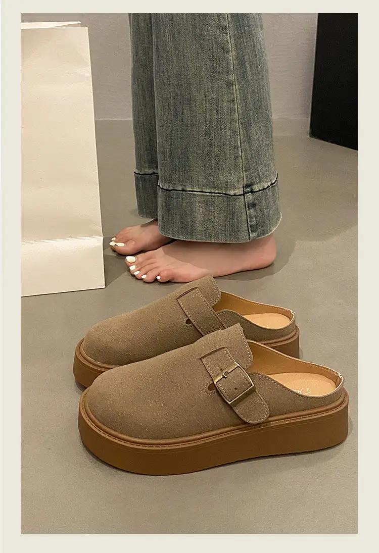 Vintage Brown Buckle Slip-on Shoes for Women 2024 — feature 11