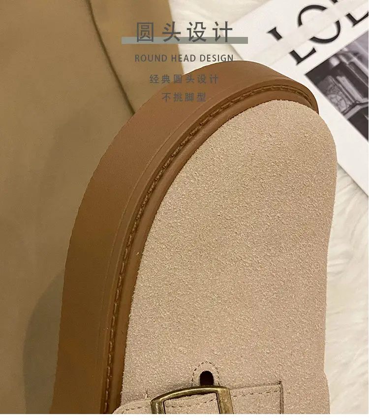 Vintage Brown Buckle Slip-on Shoes for Women 2024 — feature 13