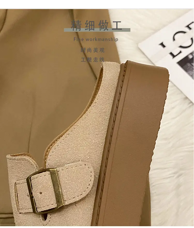 Vintage Brown Buckle Slip-on Shoes for Women 2024 — feature 14