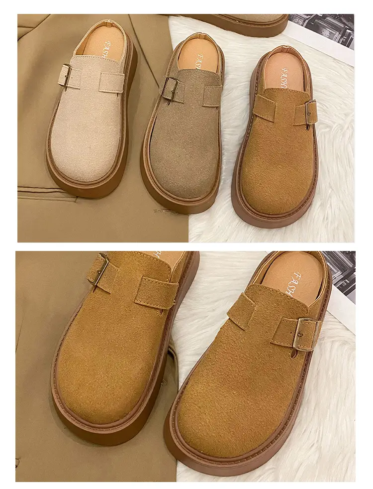 Vintage Brown Buckle Slip-on Shoes for Women 2024 — feature 17