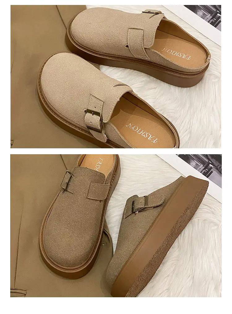 Vintage Brown Buckle Slip-on Shoes for Women 2024 — feature 18