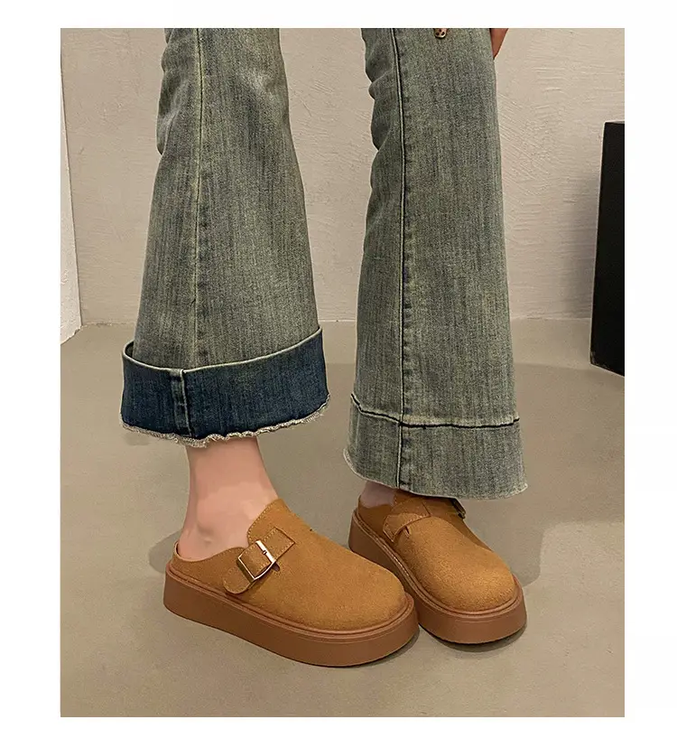 Vintage Brown Buckle Slip-on Shoes for Women 2024 — feature 5