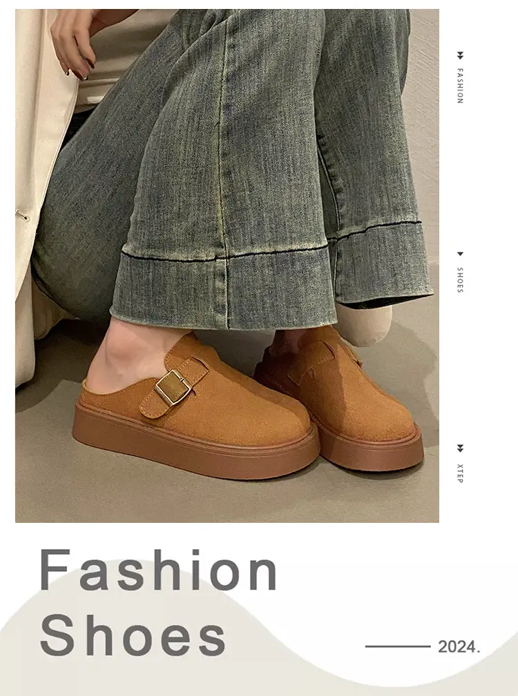 Vintage Brown Buckle Slip-on Shoes for Women 2024 — feature 6