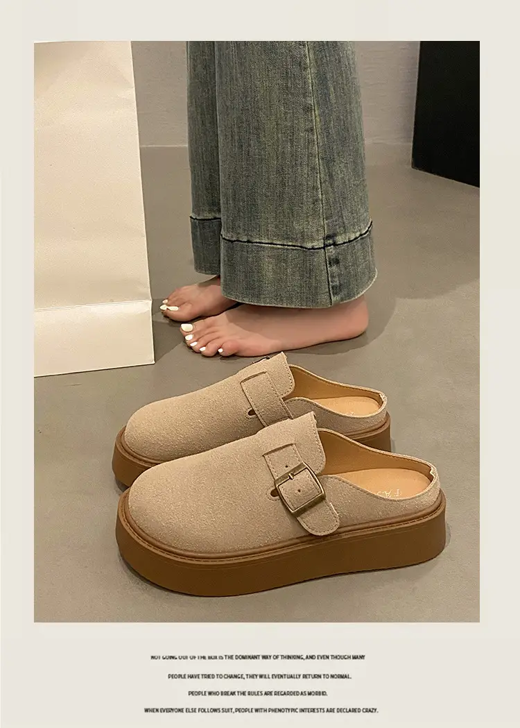Vintage Brown Buckle Slip-on Shoes for Women 2024 — feature 7